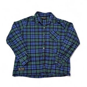 The Vermont Flannel Co Shirt womens XL Blue Green Plaid Made USA Flannel Lumber